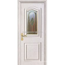 Branco pintado arco forma 2 painel MDF levantou moldagem portas com vidro da arte